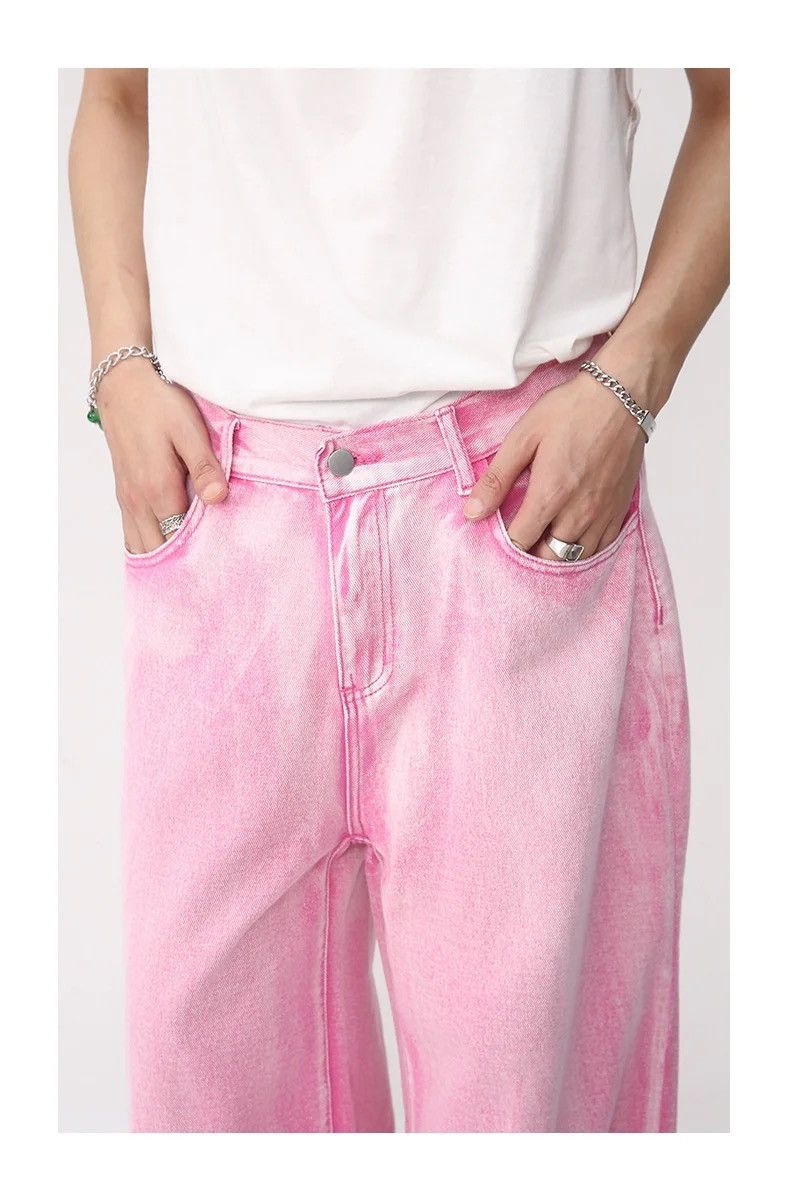 Japanese Brand × Vintage Casual Korean Pink Set Suit Solid Jeans + Jacket Coat Size 40R - 13 Thumbnail