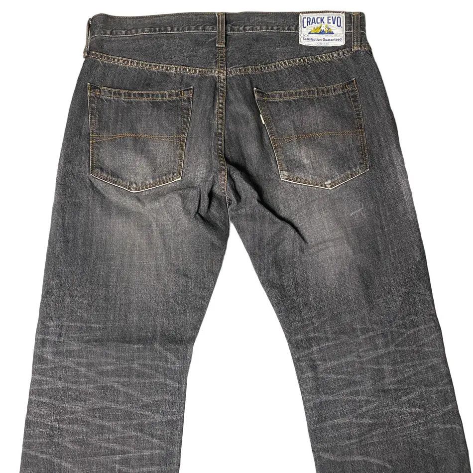 Japanese Brand 2000's CrackEvo Flared Seawash Straight Cut Denim Size US 34 / EU 50 - 9 Thumbnail