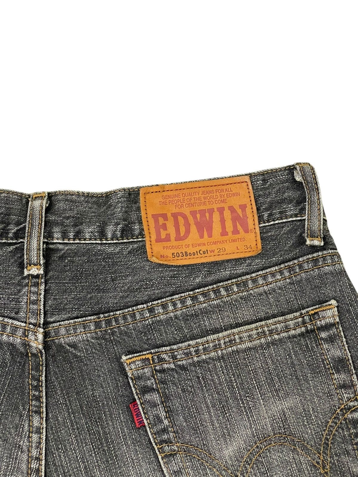 Edwin Flare Jeans Edwin Faded Distress Boot Cut 9🟦 Size US 29 - 19 Thumbnail