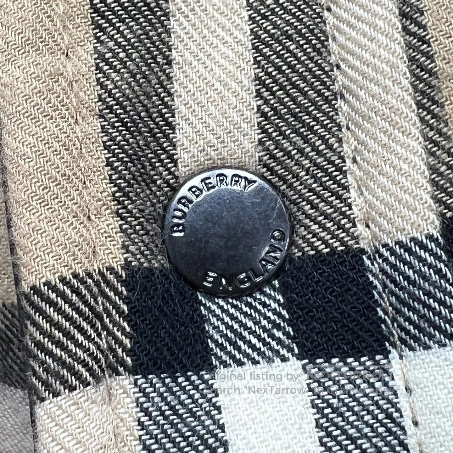 Burberry Burberry size54 Vintage Checkered Patchwork Collar Cotton C Size US L / EU 52-54 / 3 - 9 Thumbnail