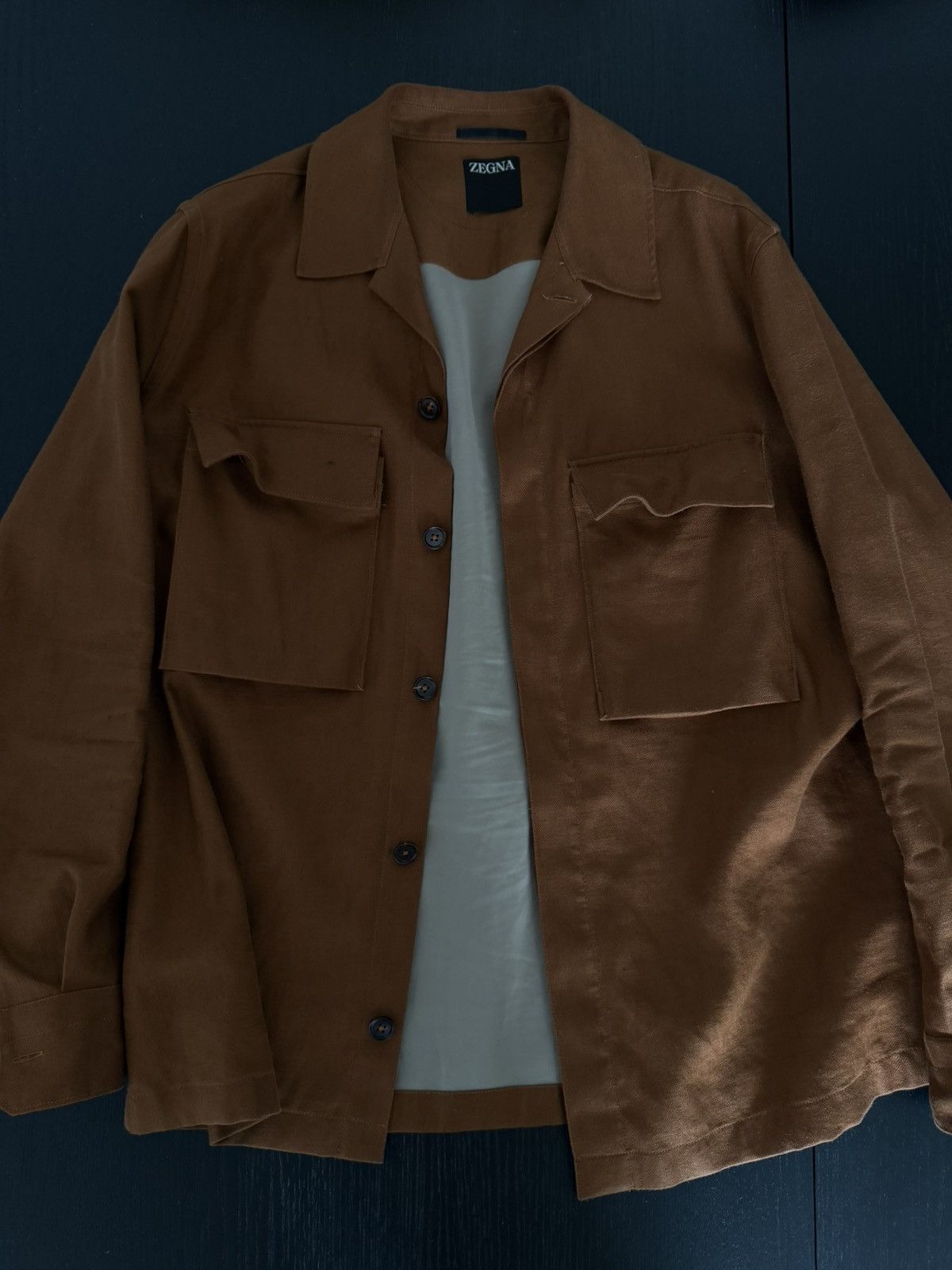 Ermenegildo Zegna Zegna Linen Work Coat Orange Brown Size US L / EU 52-54 / 3 - 3 Thumbnail