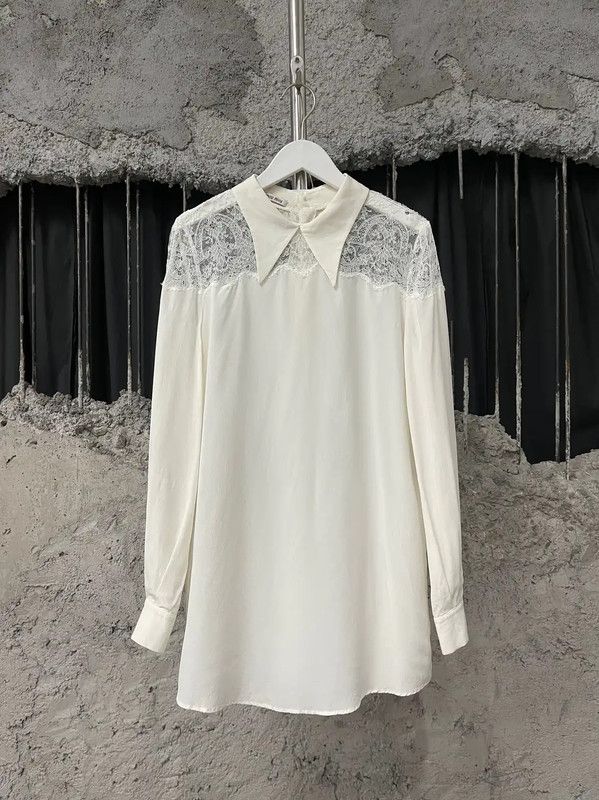 Miu Miu Miu Miu White Long Sleeve T-Shirt for Women 0089 Size ONE SIZE - 1 Thumbnail