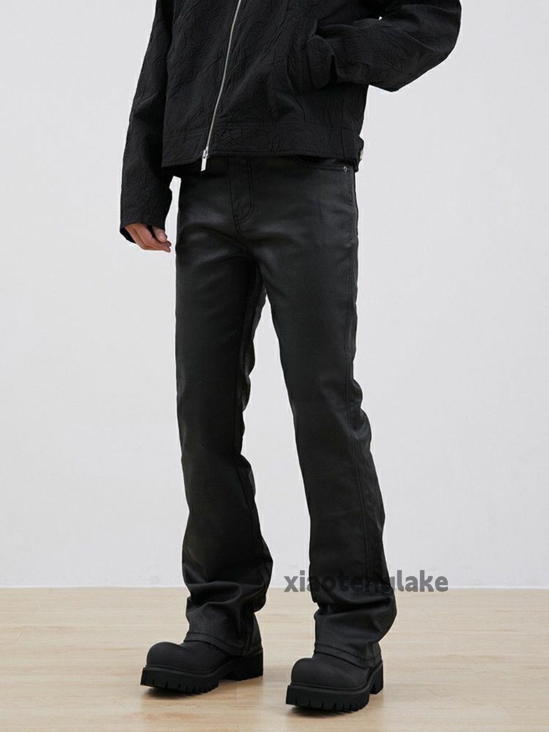 Jean zx utility punk yuppie grunge wax coated bootcut jeans Size US 30 / EU 46 - 1 Thumbnail