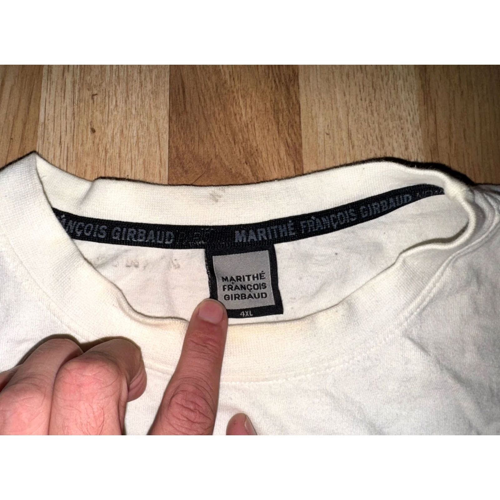 Vintage VINTAGE Marithe Francois Girbaud Shirt Mens 4XL Long Sleeve White Crew Neck Logo 90s Grunge Streetwear Size US XXL / EU 58 / 5 - 2 Thumbnail