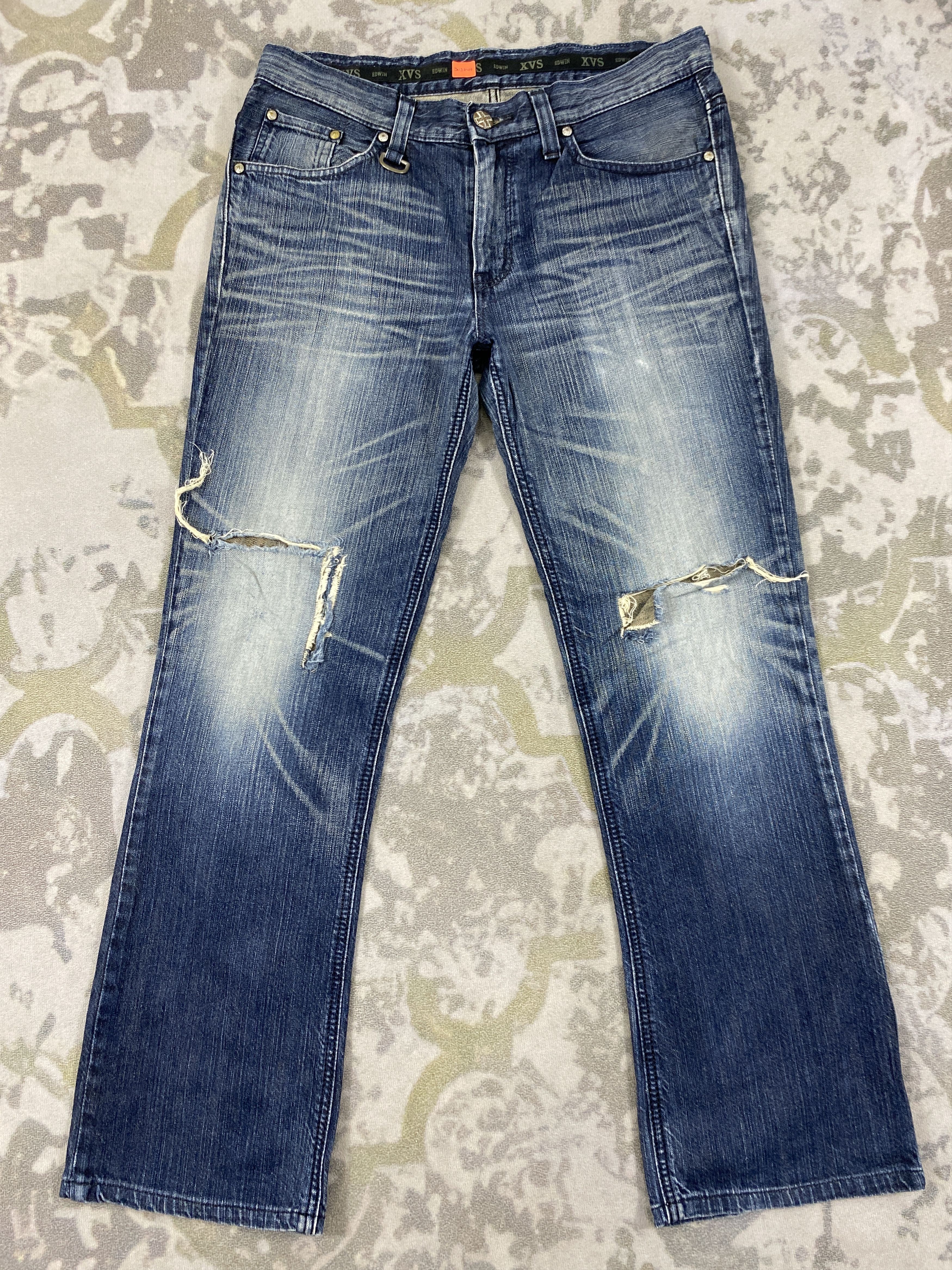 Edwin Distressed Blue Vintage Edwin Flare Jeans 35x30 Denim-JN3844 Size US 35 - 1 Thumbnail