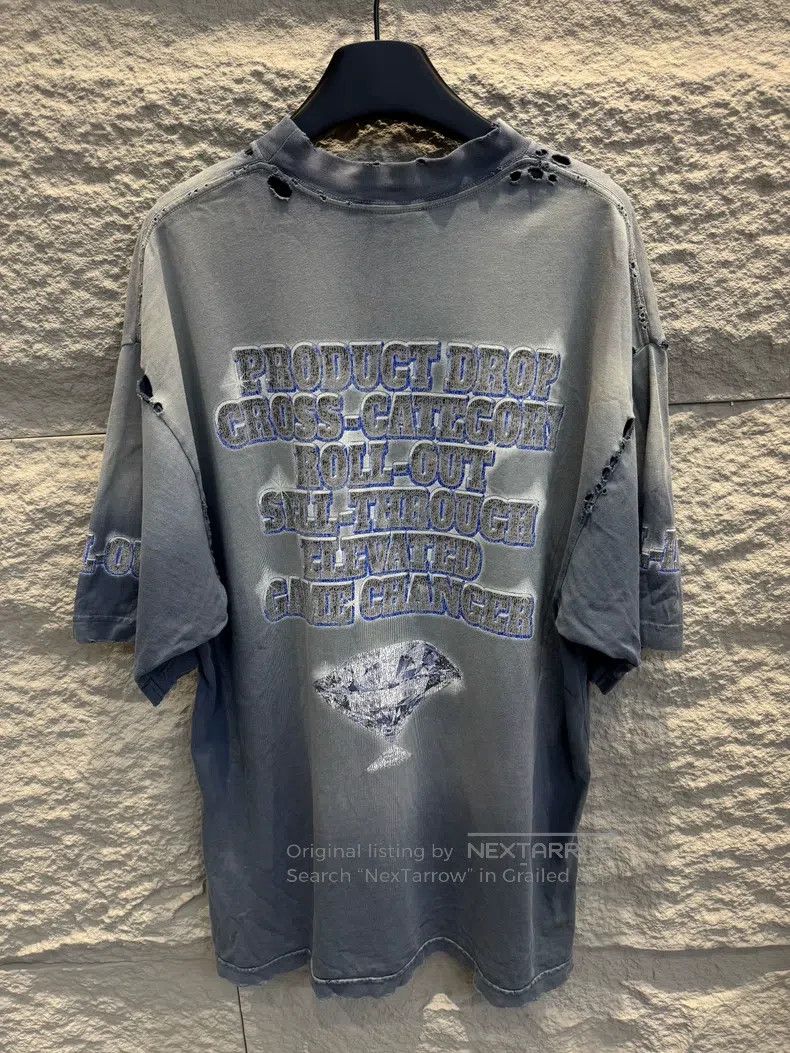 Balenciaga Balenciaga Diamond See Now Buy Now Washed Blue Short Sleev Size US S / EU 44-46 / 1 - 2 Thumbnail