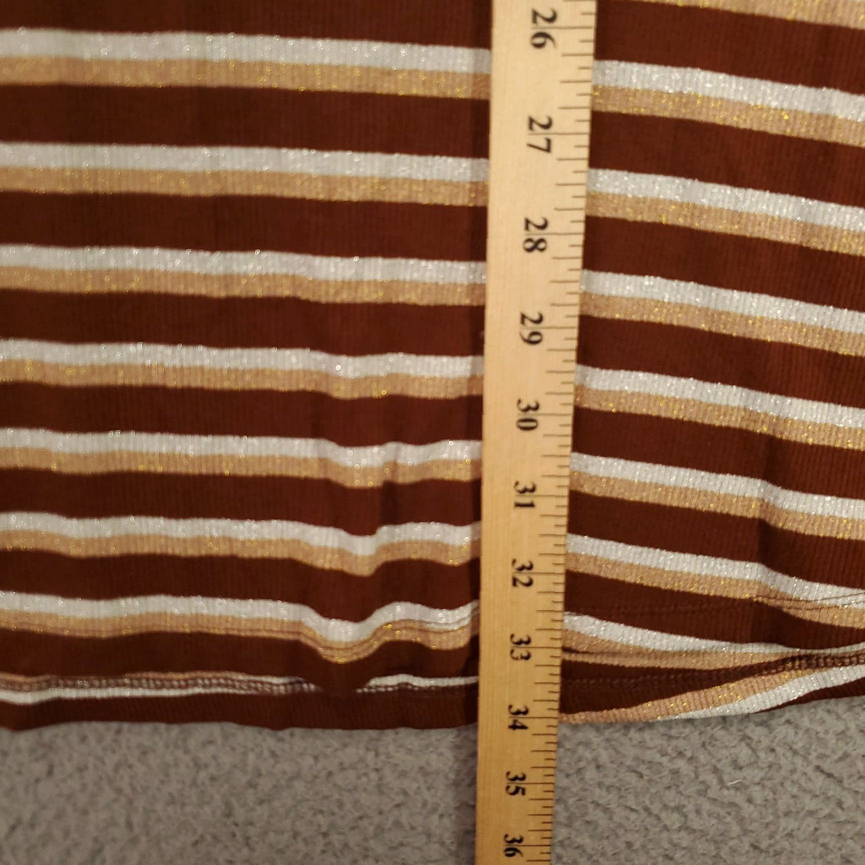 Vintage UMGEE New Dress Women’s Medium Striped Knit Polyester Rayon Spandex Tunic Shimmer Sparkle Pullover NWT Vintage No HandMade N/A (note: none) Size M / US 6-8 / IT 42-44 - 2 Thumbnail