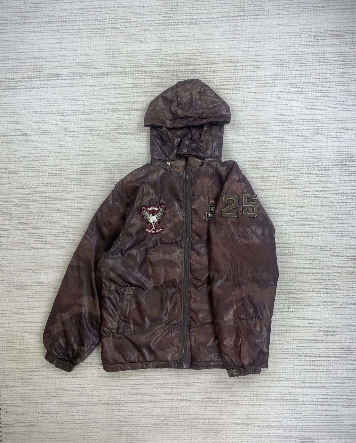 Japanese Brand × Vintage Vtg Natural Basic Cycle Puffer Down Fullzip Hoodie Jacket Size US M / EU 48-50 / 2 - 5 Thumbnail