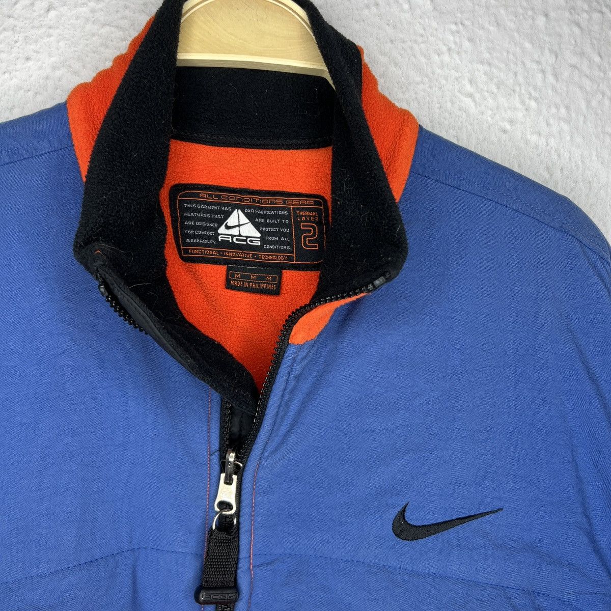 Nike Vintage Nike ACG Jacket Fleece Sweatshirt Zip Logo Orange Size US M / EU 48-50 / 2 - 7 Thumbnail
