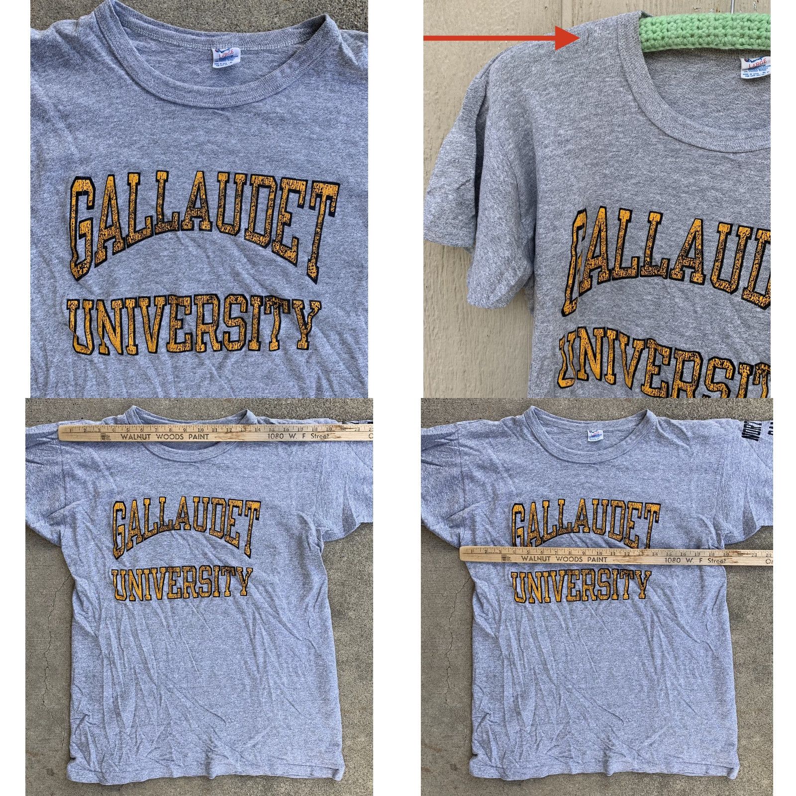 Champion VINTAGE Champion T-Shirt Northwest Campus Gallaudet University 80s Logo Graphic Men L Gray Short Sleeve Size US L / EU 52-54 / 3 - 8 Thumbnail