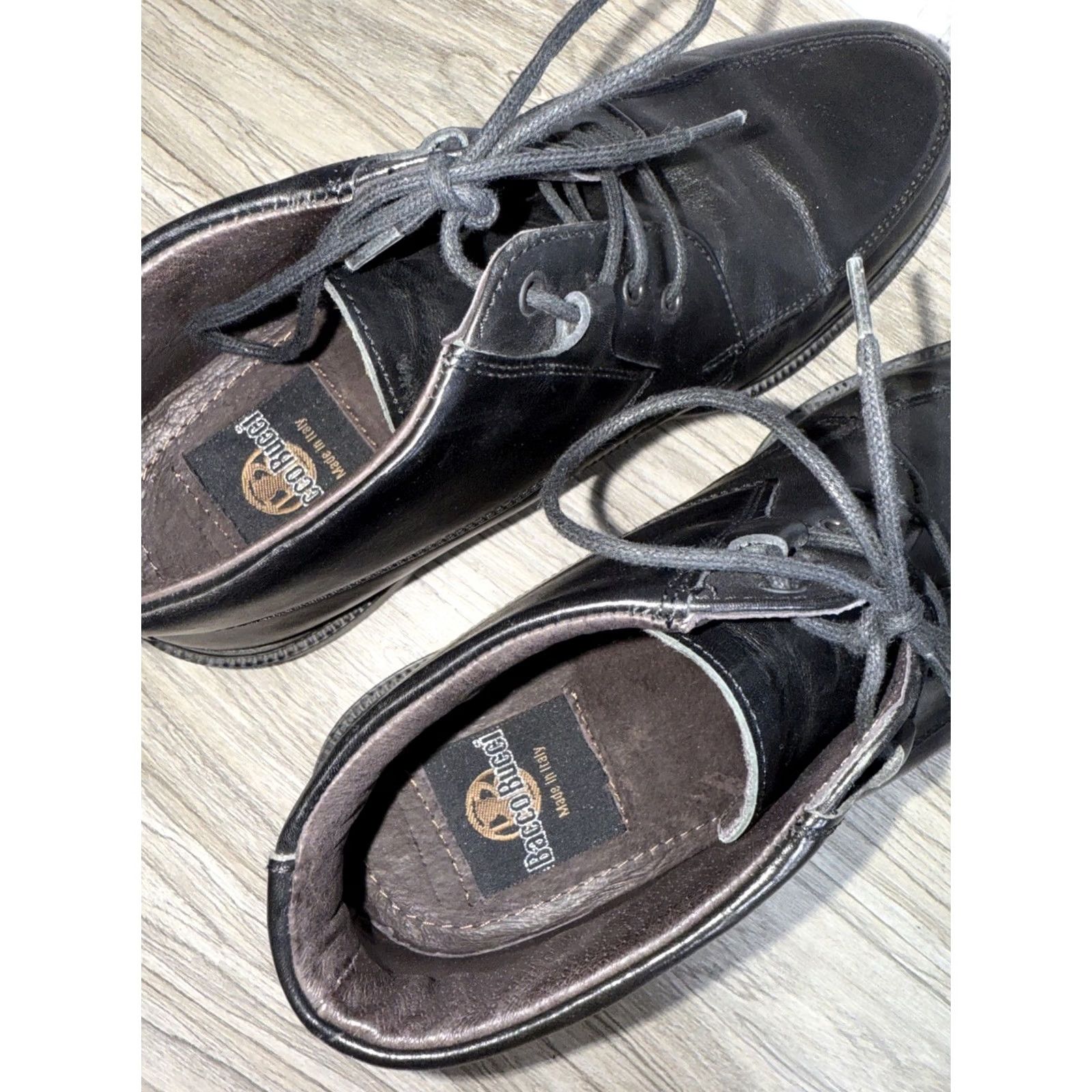 Vintage VTG Bacco Bucci Boots Ankle Leather Lace Up 8.5 Men Black Italy Shoes Size US 9 / EU 42 - 5 Thumbnail