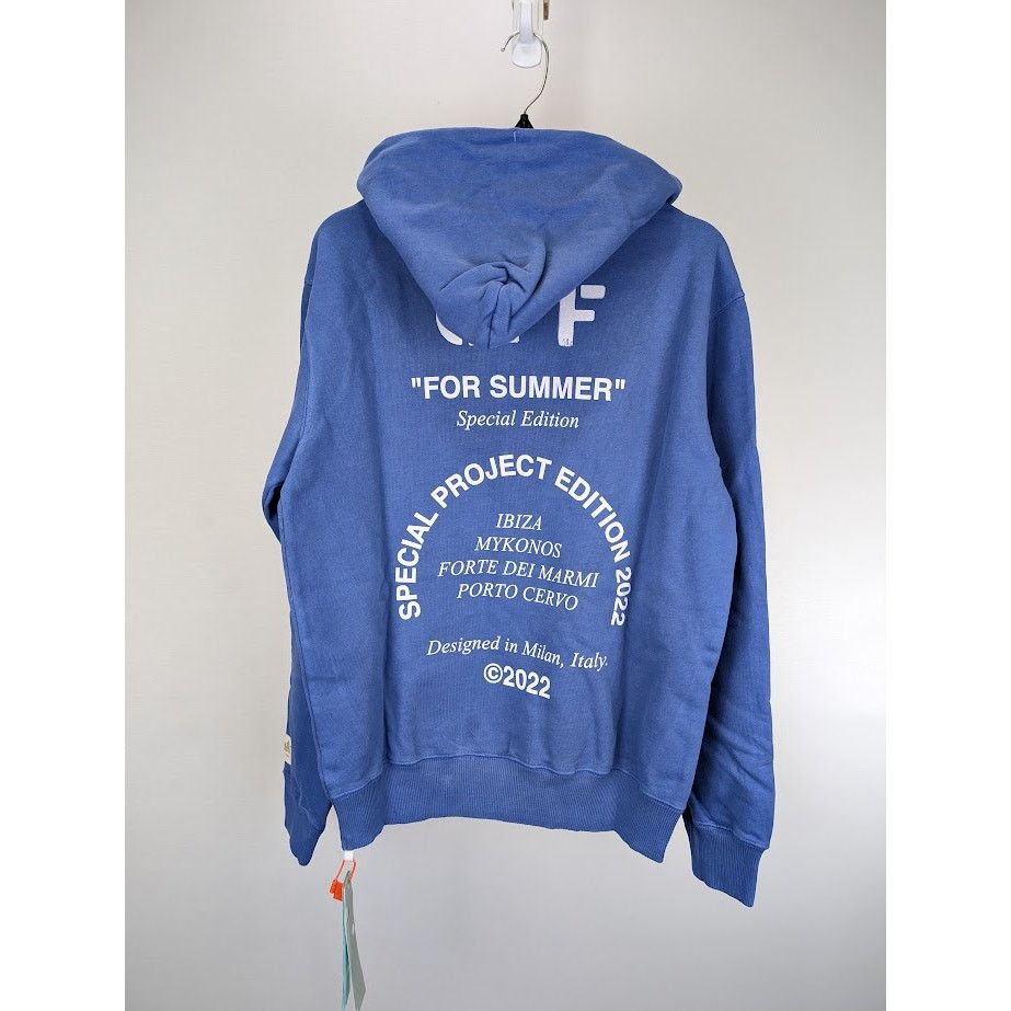 Off-White o1rshd1 SMR- Ibiza Hoodie in Blue White Size US M / EU 48-50 / 2 - 14 Thumbnail
