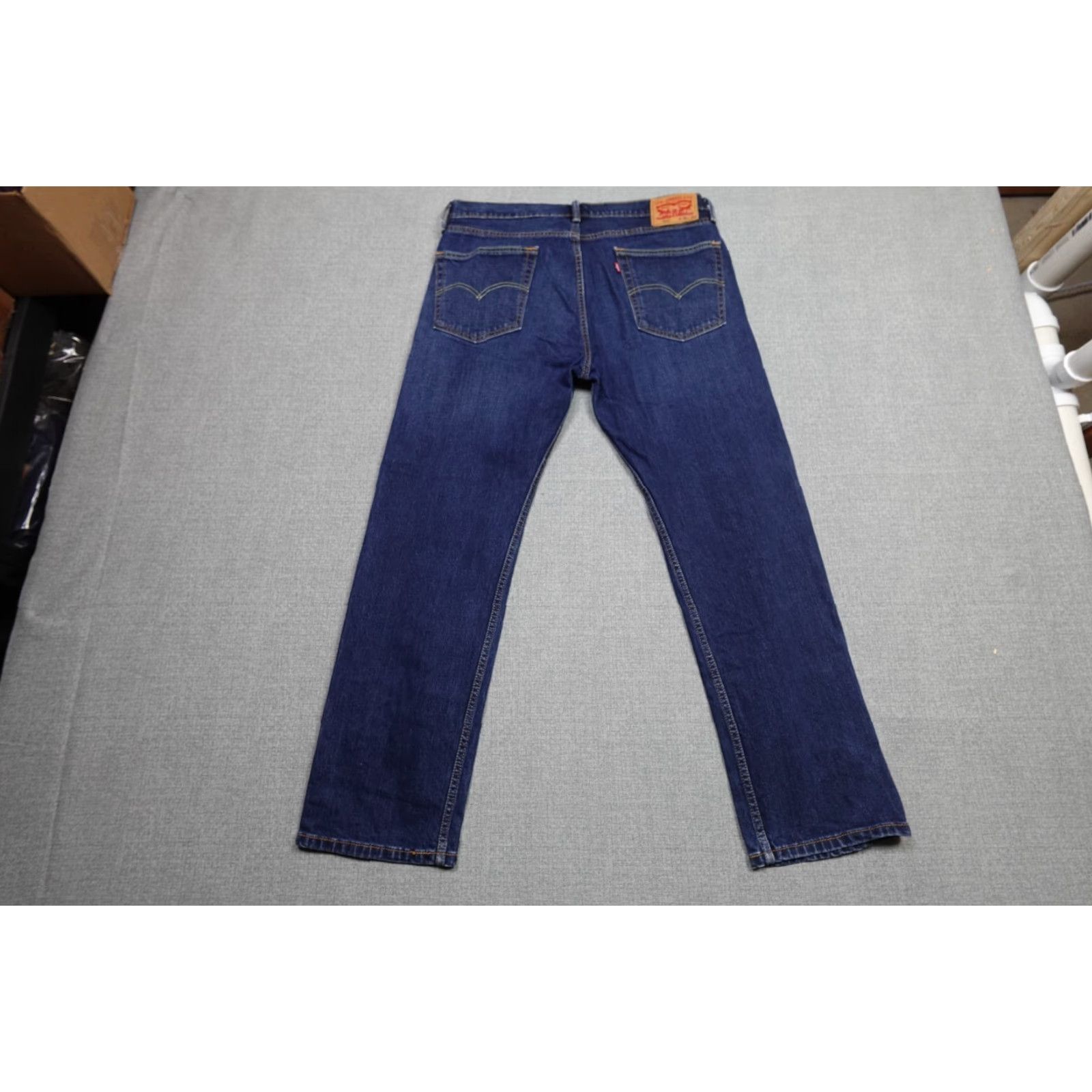 Levi's Levi's 505 Jeans Mens 36x30 Blue Regular Fit Denim Straight 5-Pocket Dark Wash Cowboy Theme Mens Size US 36 / EU 52 - 4 Thumbnail