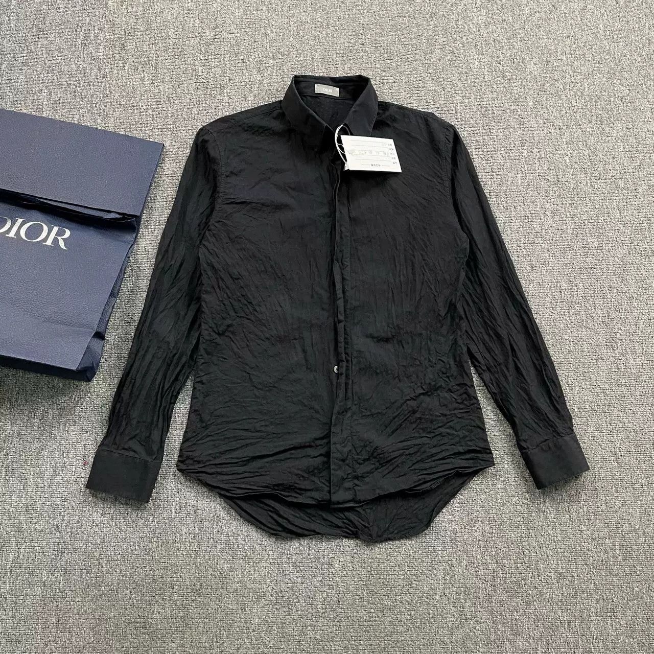 Dior Dior Black Patterned Long Sleeve Shirt Size US M / EU 48-50 / 2 - 1 Thumbnail