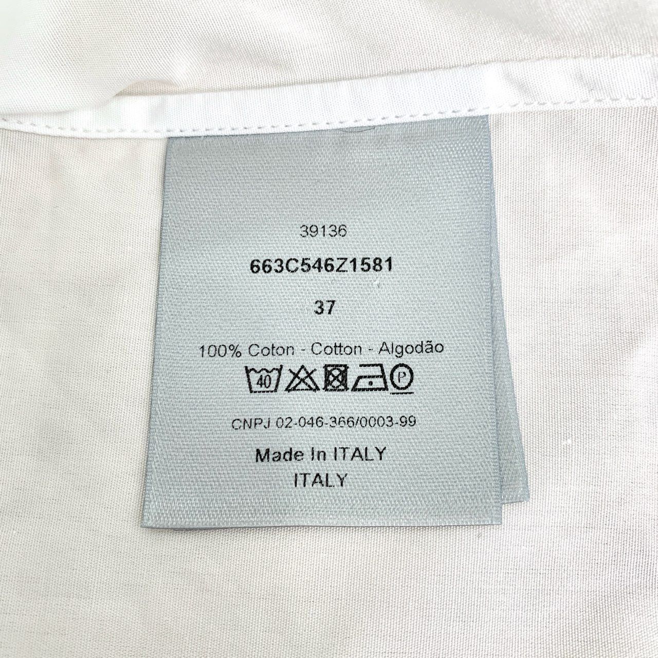 Dior Dior Mens White Cotton Long-Sleeved Shirt With Black Lapel A Size US XXS / EU 40 - 4 Thumbnail