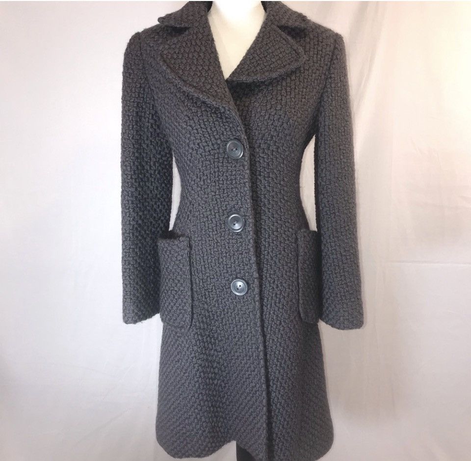 Alberta Ferretti ALBERTA Ferretti Italian Wool Textured Coat Tailored Size M / US 6-8 / IT 42-44 - 6 Thumbnail