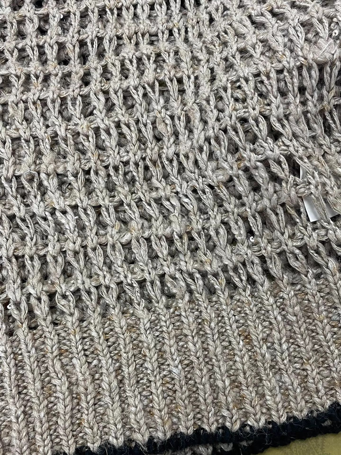 Brunello Cucinelli Brunello Cucinelli Khaki V-neck Sequin Cutout Knit XS Size XS / US 0-2 / IT 36-38 - 2 Thumbnail