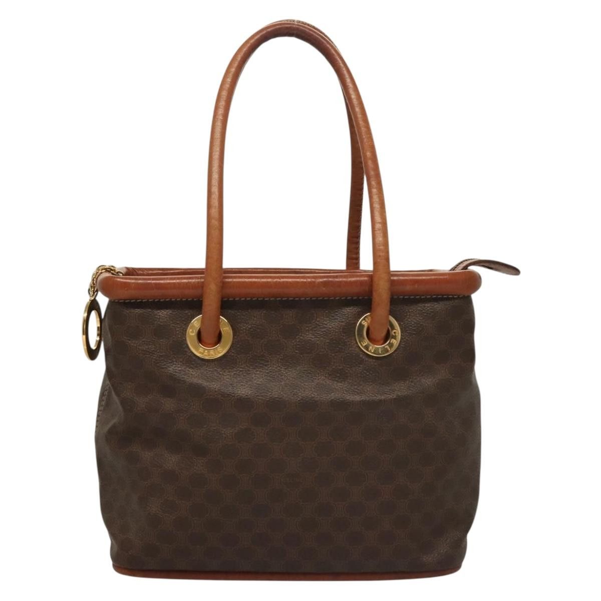 Celine CELINE Macadam Canvas Hand Bag Pvc Leather Brown Gold Size ONE SIZE - 2 Thumbnail