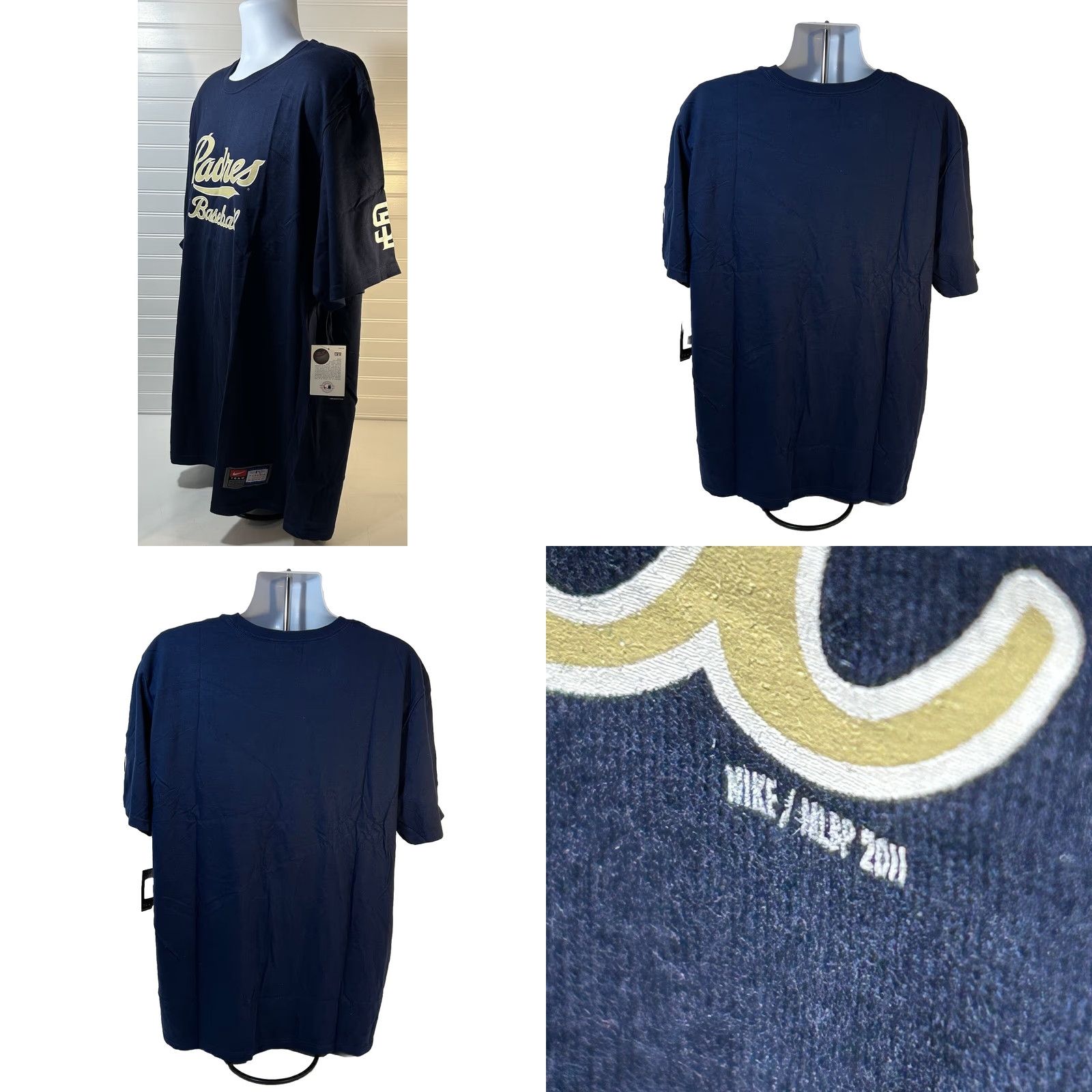 Nike VINTAGE Nike San Diego Padres Shirt Men 2XL Navy Blue MLB Dead Stock 2010s NWT Size US XXL / EU 58 / 5 - 11 Thumbnail