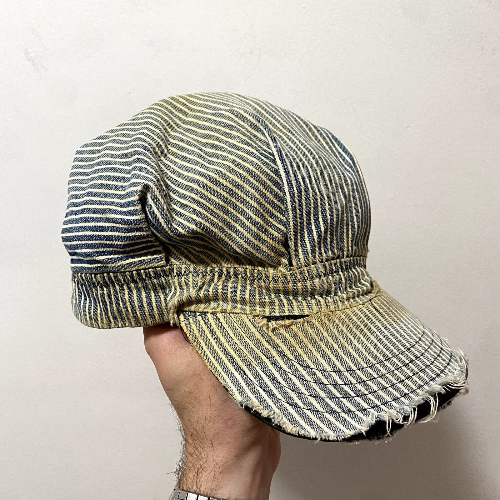 Vintage Vintage Payday Hickory Stripe Railroad Work Cap Distressed Size ONE SIZE - 1 Thumbnail