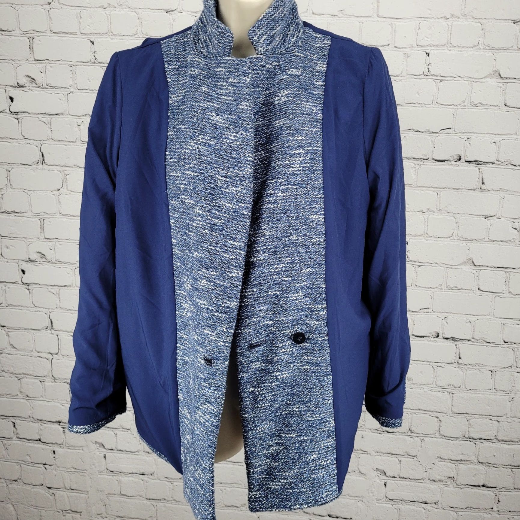 Talbots Talbots Blue Textured Double Breasted Button Notch Blazer Suit Jacket Petite 8P Women Size M / US 6-8 / IT 42-44 - 5 Thumbnail