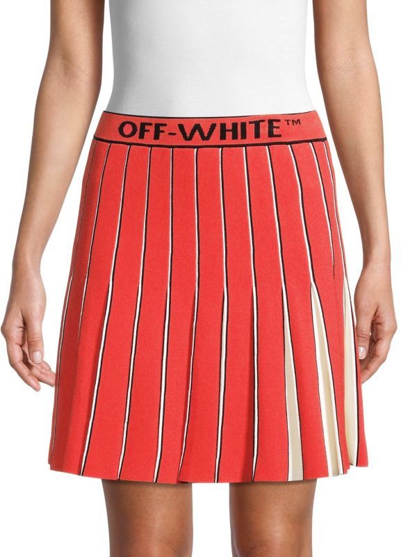 Off-White o1y1225 Logo Mini Skirt in Multicolor Size 27" / US 4 / IT 40 - 1 Preview