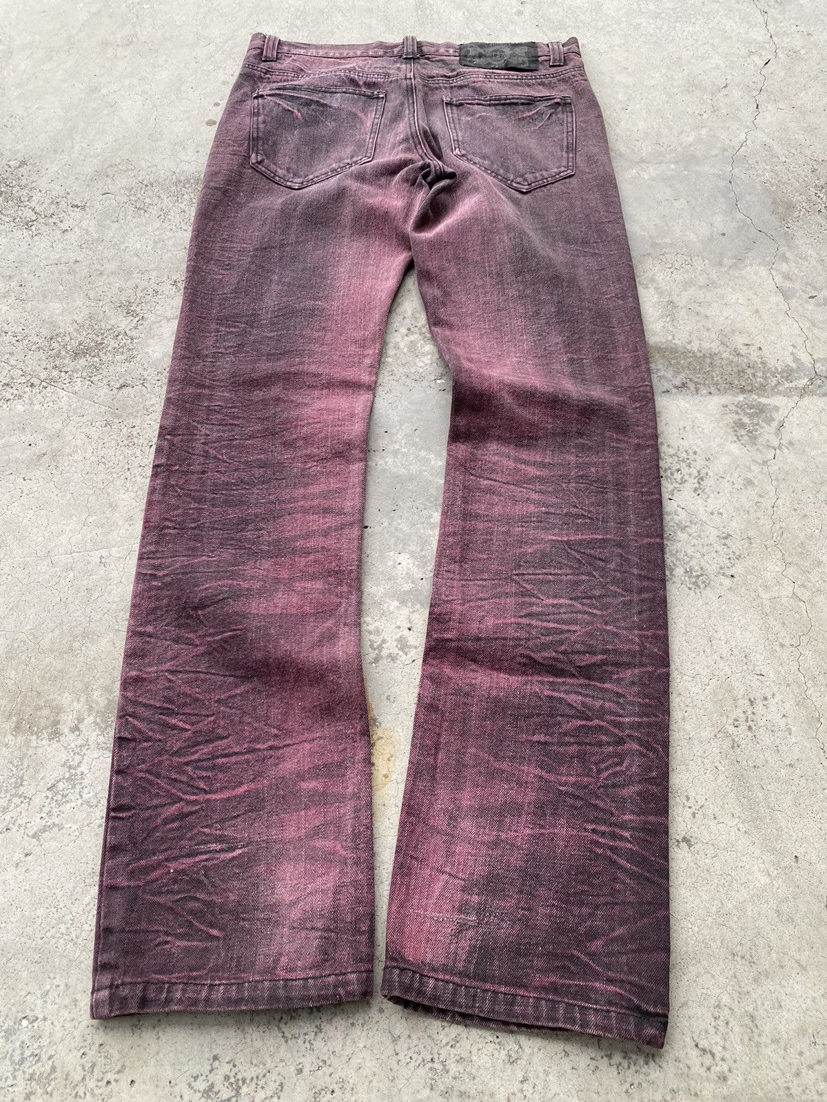 Seditionaries Lowbox Archival Seditionaries Red Wine Acid Washed Jeans Size US 32 / EU 48 - 9 Thumbnail