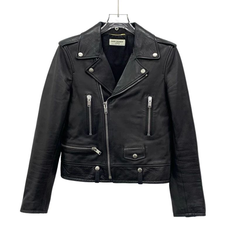 Yves Saint Laurent Yves Saint Laurent Black Leather Jacket Size US S / EU 44-46 / 1 - 1 Thumbnail