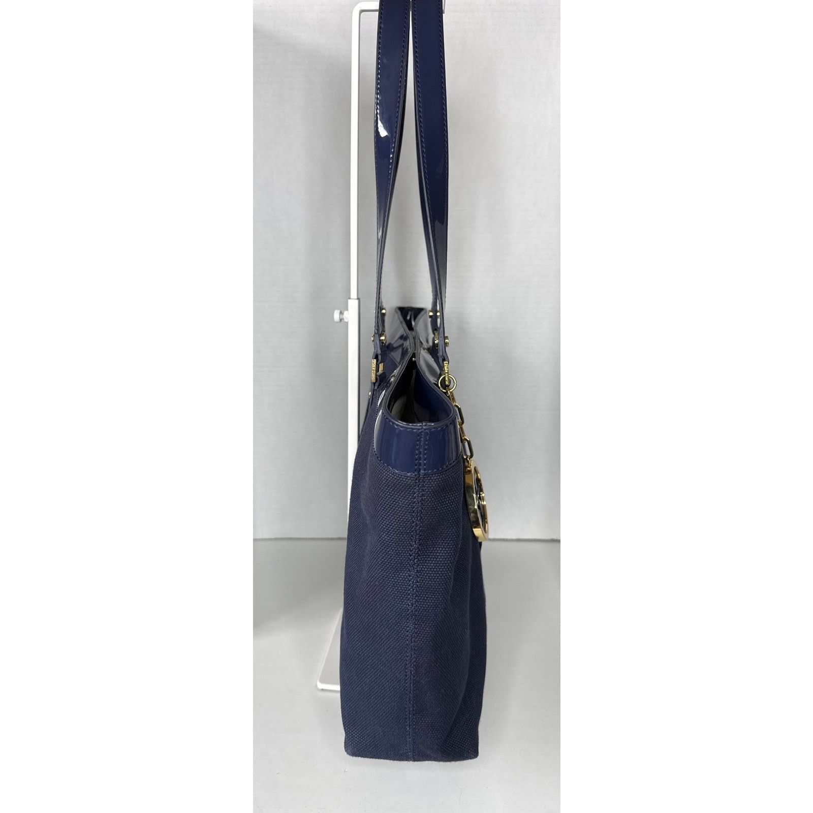 Tory Burch Tory Burch Canvas Jane Tote navy leather Shoulder Bag Size ONE SIZE - 10 Thumbnail