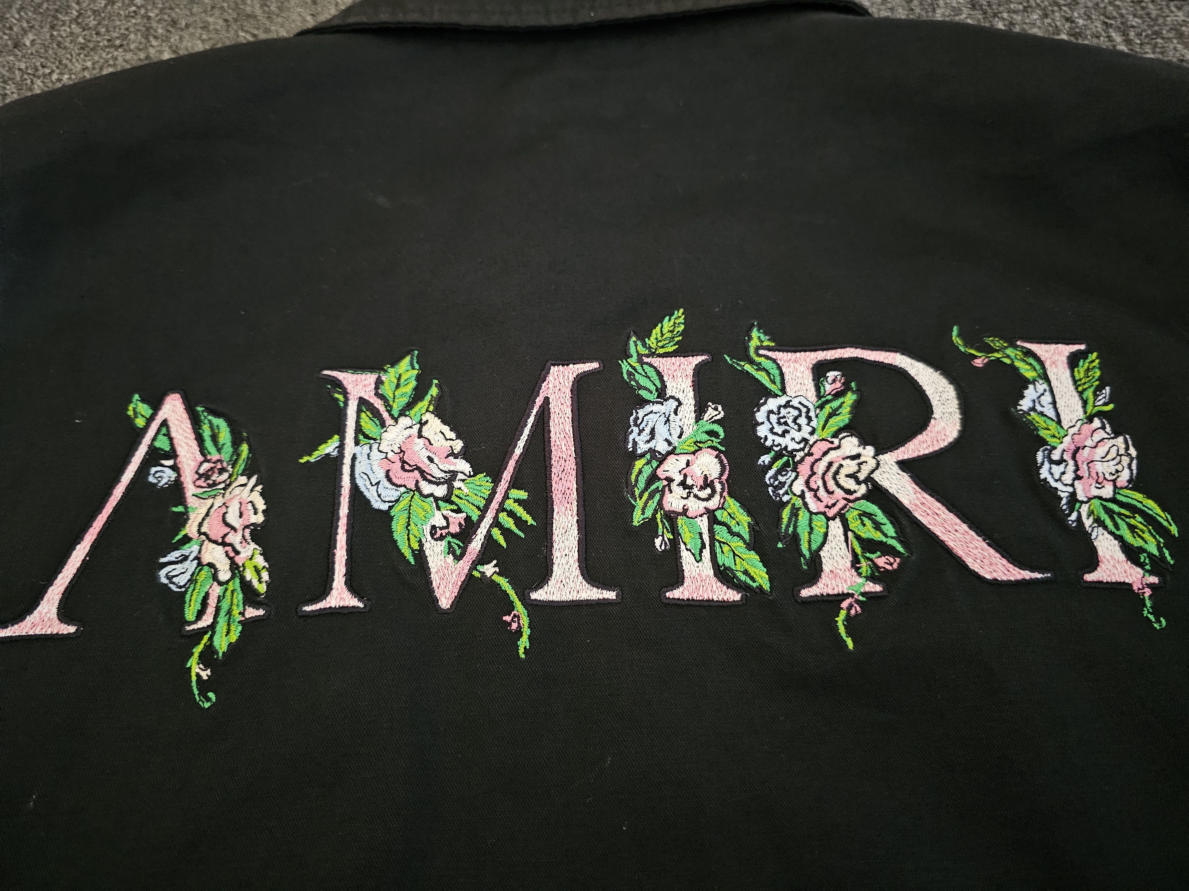 Amiri Amiri Black Floral Logo Jacket Size 50 Size US L / EU 52-54 / 3 - 10 Thumbnail