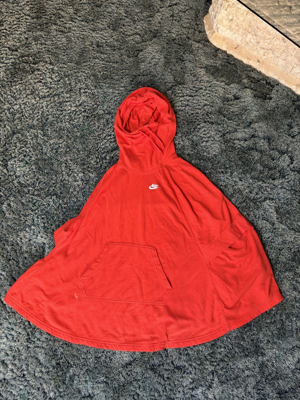 Nike Rare Women Oversized Poncho Orange Nike Hoodie S Pullover Size S / US 4 / IT 40 - 1 Thumbnail