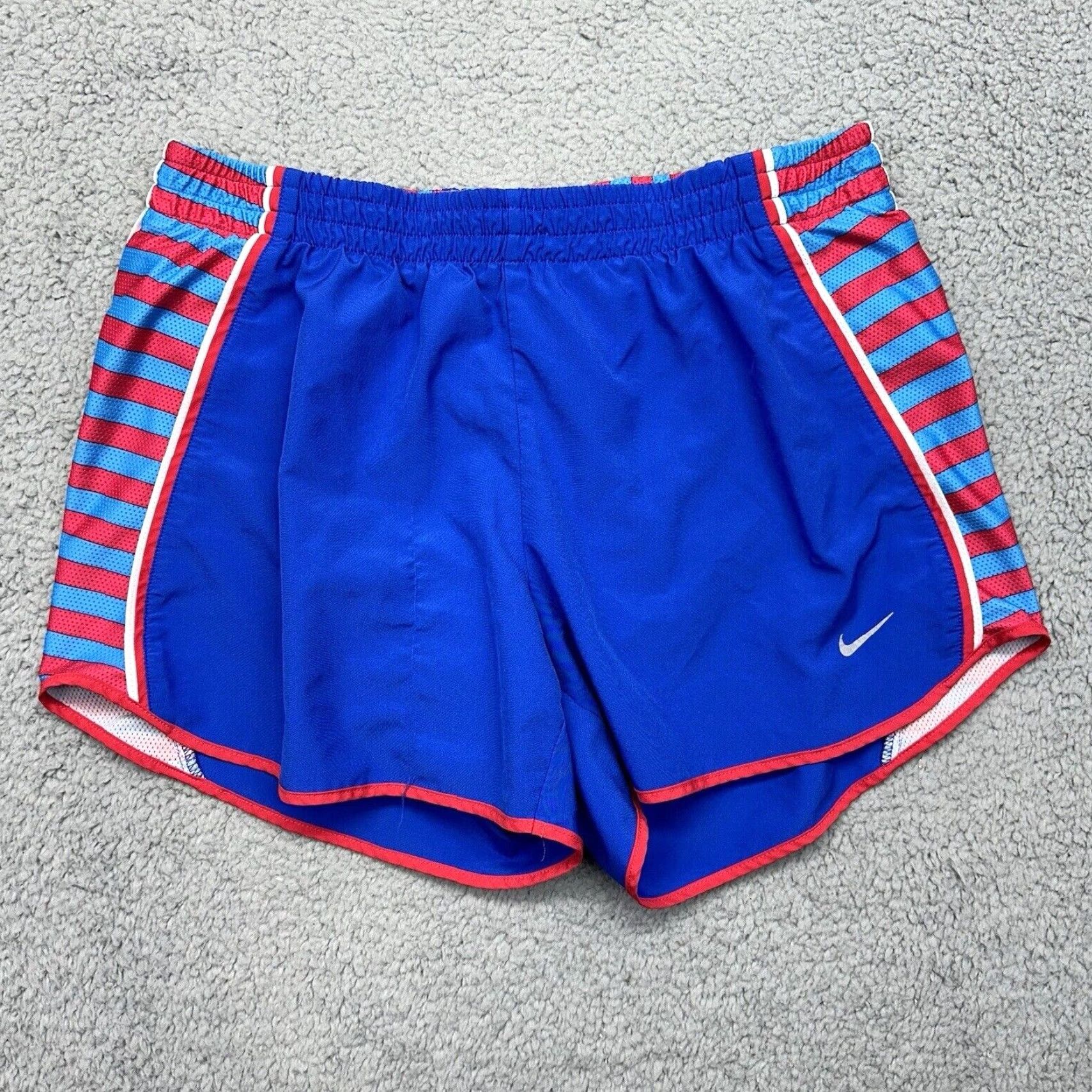 Nike Nike Women's Size Small Dri-Fit Lined Running Shorts Blue / Red Athletic Shorts 446190-419 Size 28" / US 6 / IT 42 - 2 Thumbnail