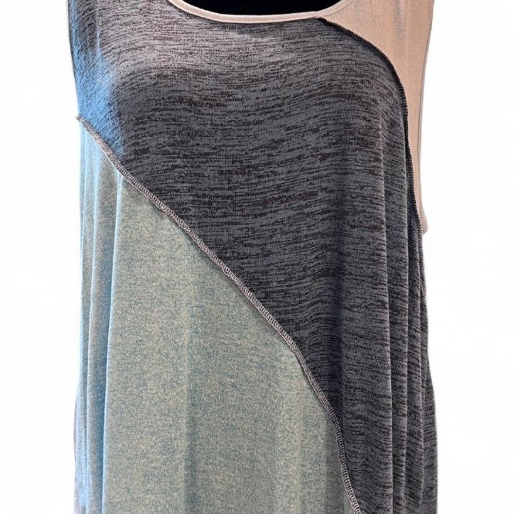 Other Haptics Sleeveless blue colorblock top 3x xxxl plus size Tan Size 3XL / US 20-22 - 2 Thumbnail