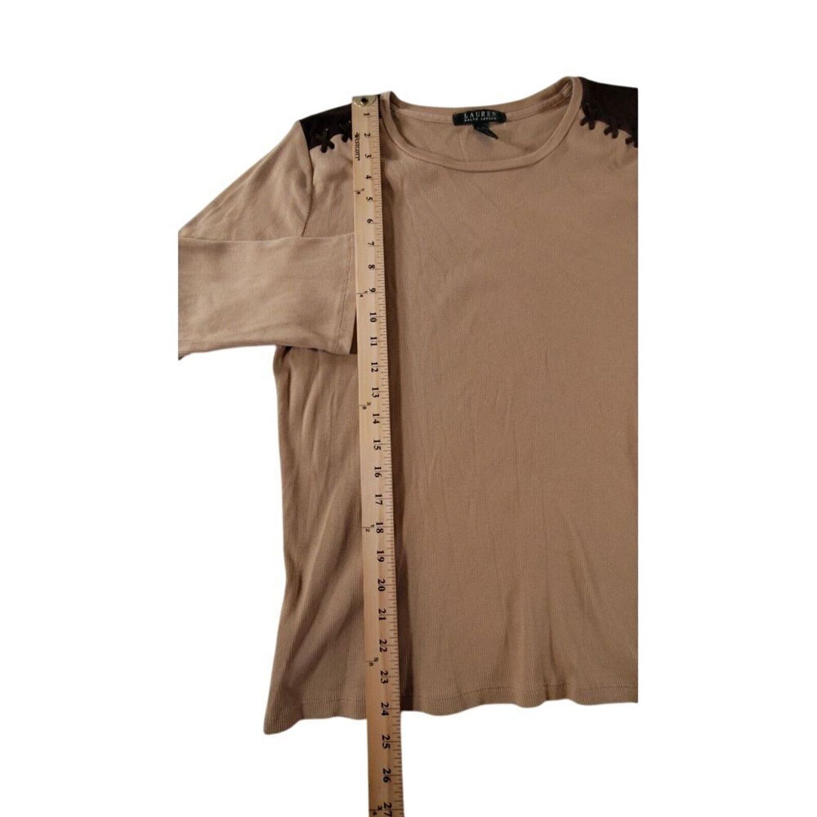 Lauren Ralph Lauren Lauren Ralph Lauren Top 3/4 Sleeve Suede Stitch Size XL Size XL / US 12-14 / IT 48-50 - 3 Thumbnail