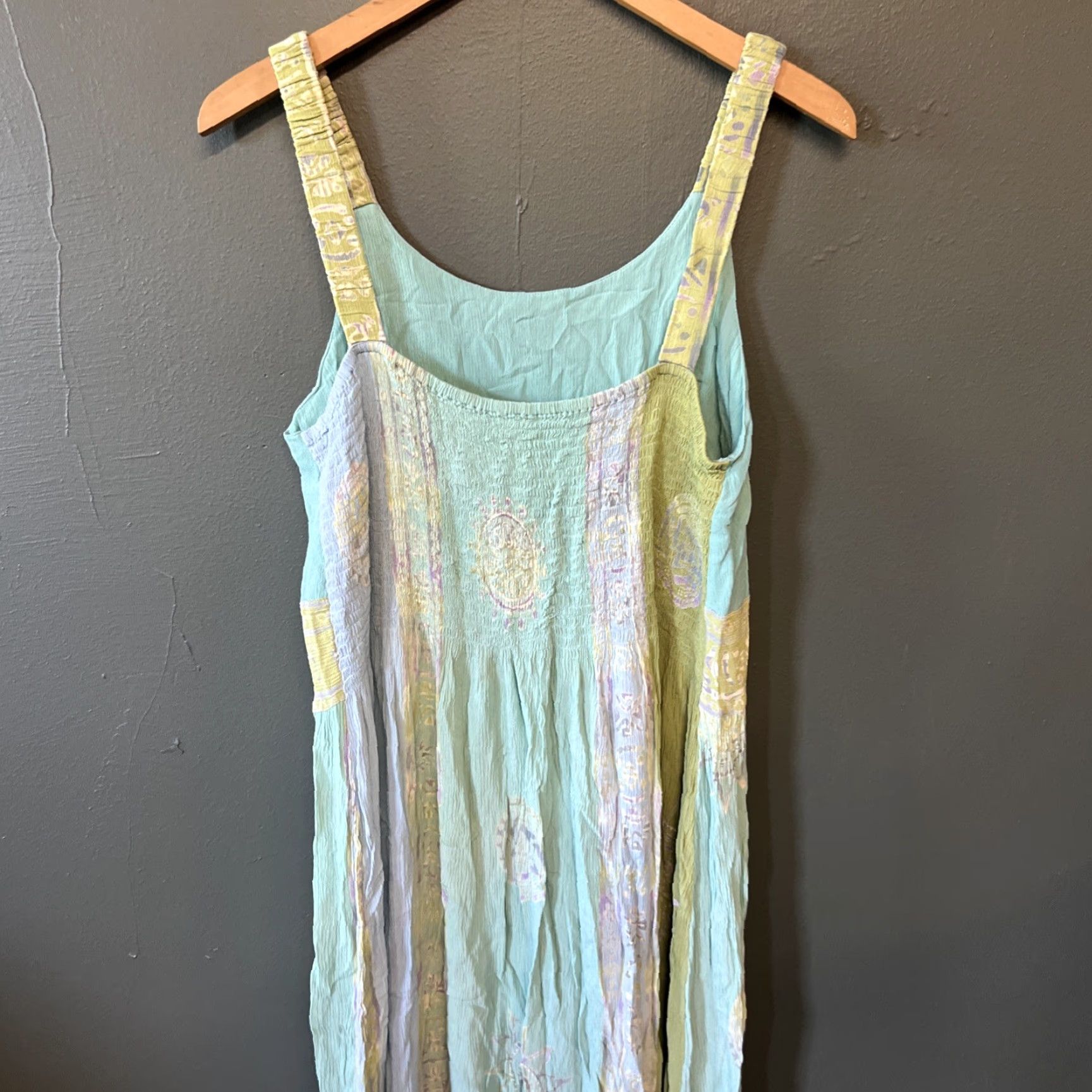 Vintage VINTAGE Ulla Popken Fairy Dress SleeveLESS Green 12-14 A-Line Bohemian 90s Womens Lined Dress Long, Rayon Size XL / US 12-14 / IT 48-50 - 3 Thumbnail