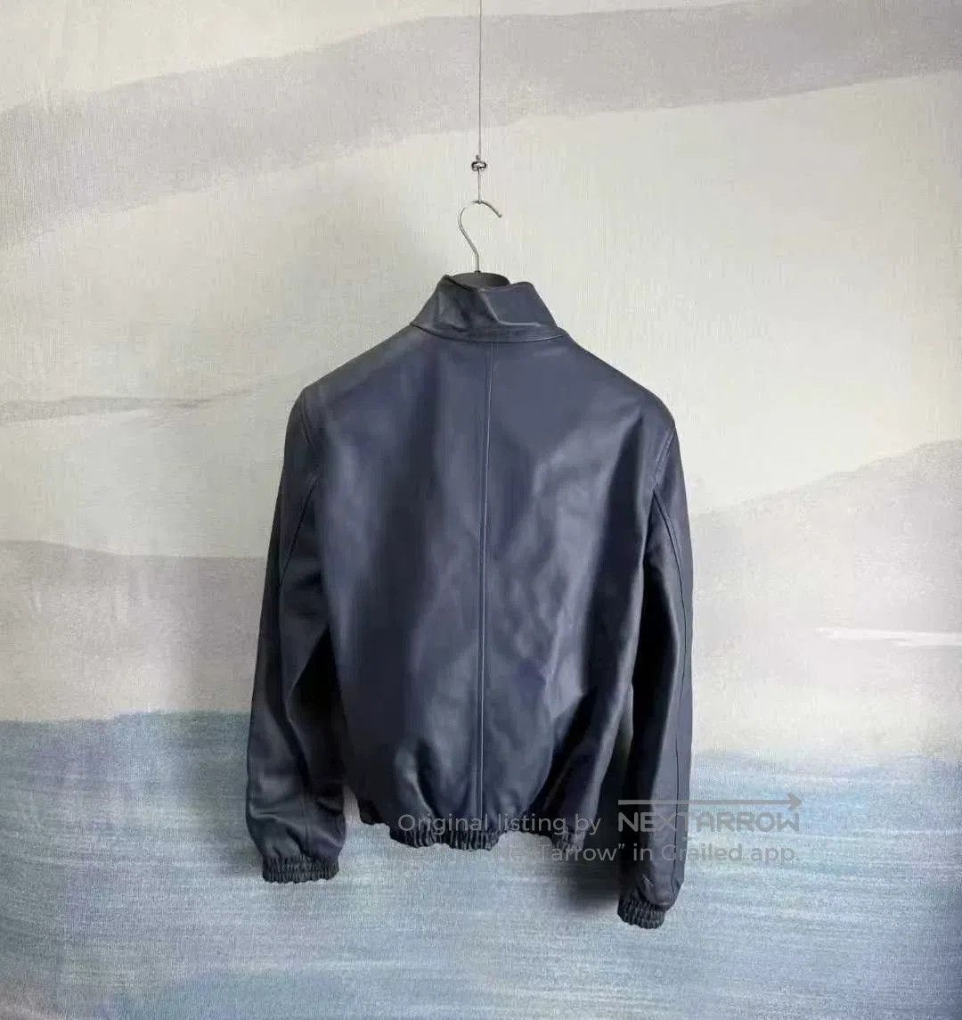 Louis Vuitton Louis Vuitton Logo Leather Jacket in Dark Blue. Size US L / EU 52-54 / 3 - 3 Thumbnail