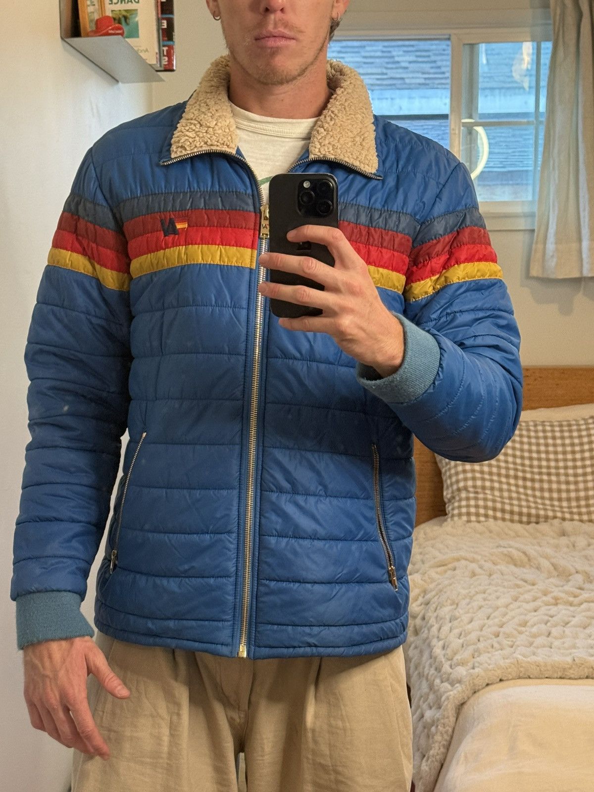 Aviator Nation Aviator Nation Sunburst Stripe Puffer w/ Sherpa Collar Size US XL / EU 56 / 4 - 5 Thumbnail
