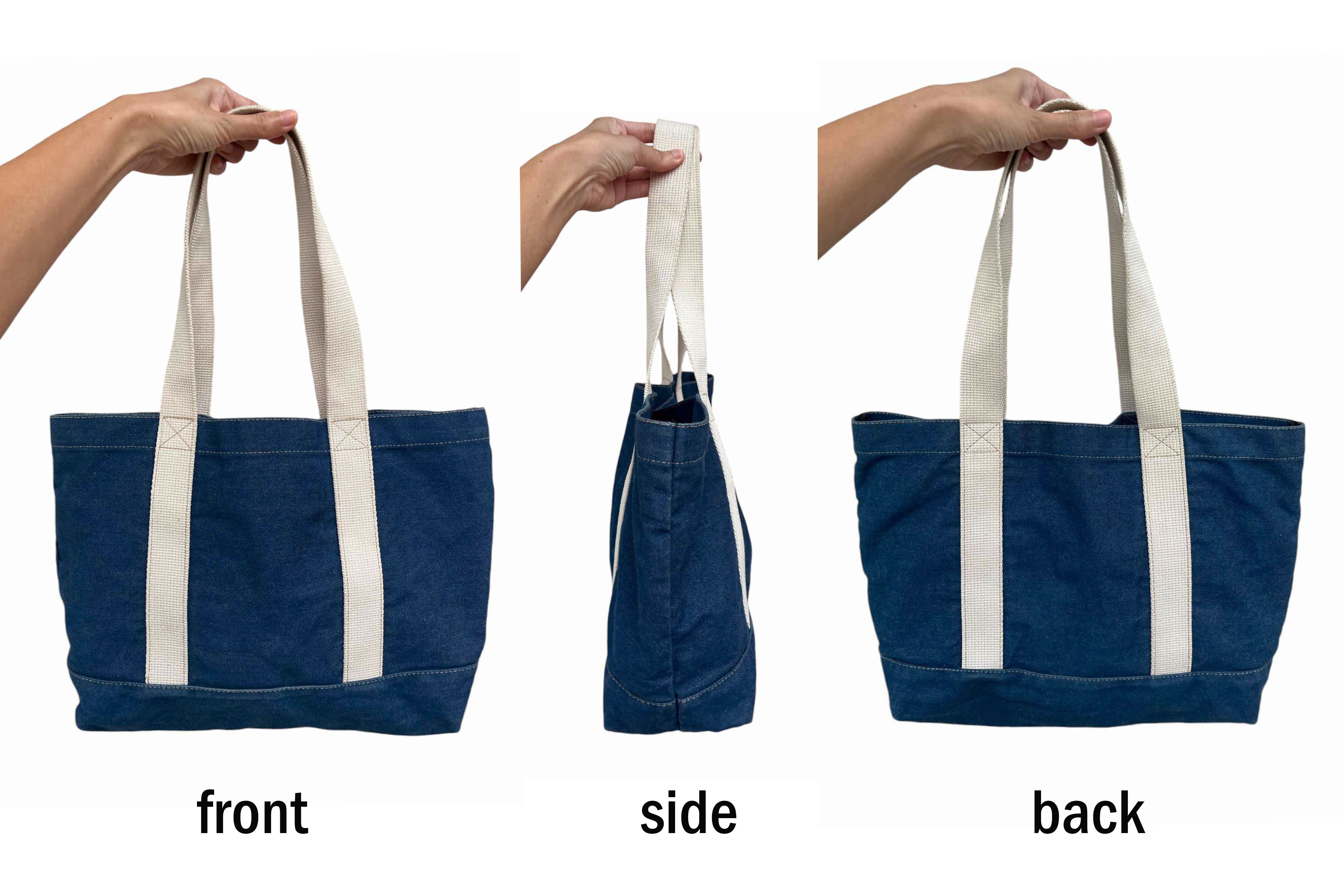 Japanese Brand Mt. Rainier Blue denim Large size tote bag // shoulder bag Size ONE SIZE - 6 Thumbnail