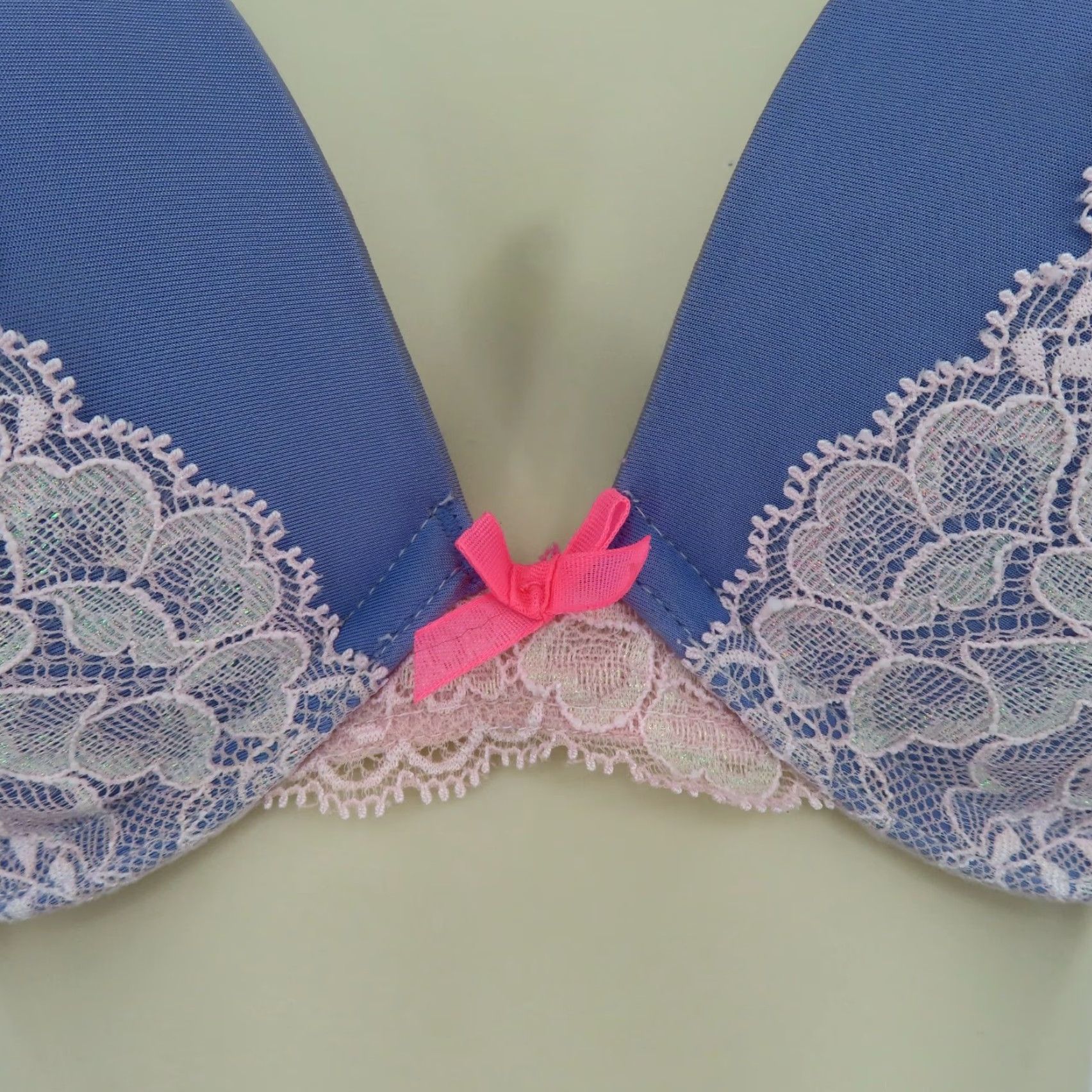 Victoria's Secret Victoria's Secret Dream Angels Push Up Bra 34C Purple Pink Flower Lace Bow Padded Size ONE SIZE - 3 Thumbnail
