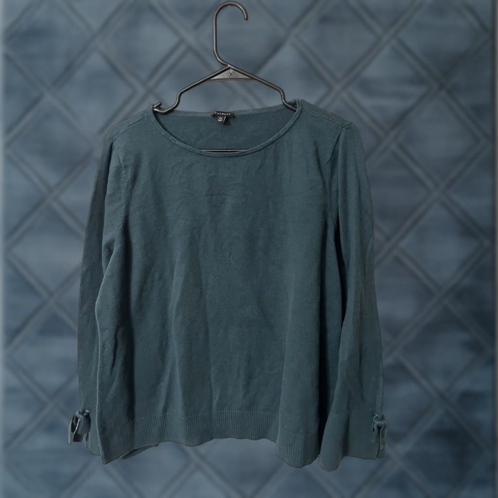 Talbots VINTAGE Talbots Women's Pullover Sweater Long Sleeve XL Teal Cotton Blend Knit Casual Size XL / US 12-14 / IT 48-50 - 1 Thumbnail