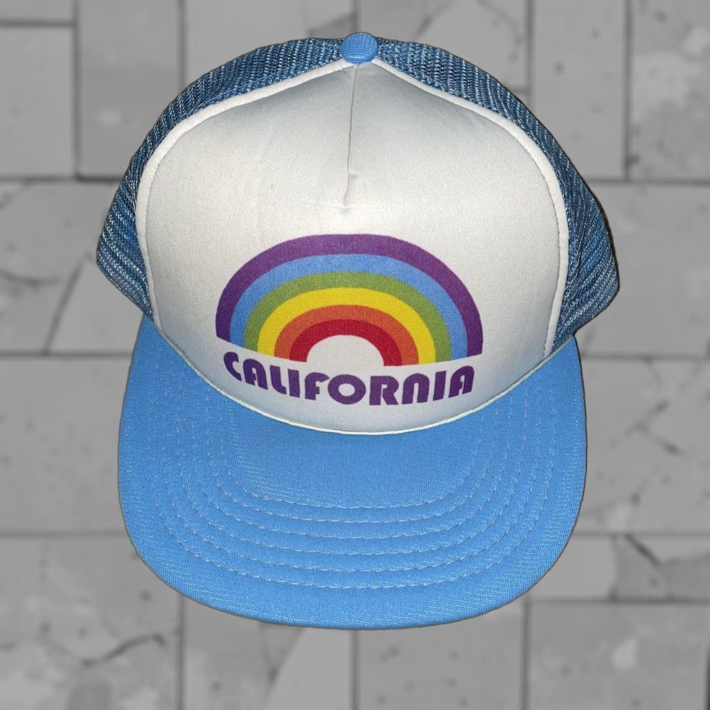 Champion VINTAGE Champion Rainbow Blue Adjustable Snapback Hat Mens Size ONE SIZE - 1 Thumbnail
