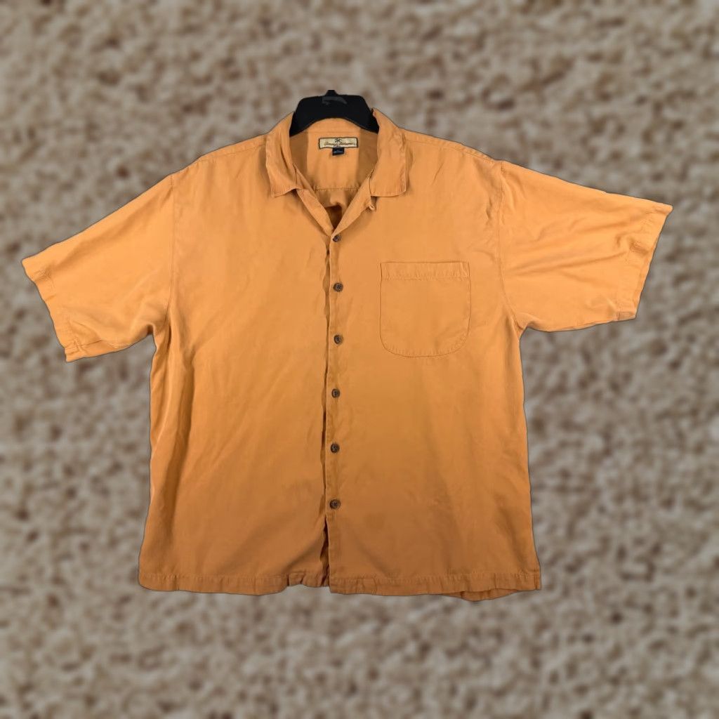 Tommy Bahama Tommy Bahama Shirt Men XL Orange Silk Button-Up Short Sleeve Casual Holiday Flower Pattern Size US XL / EU 56 / 4 - 1 Thumbnail