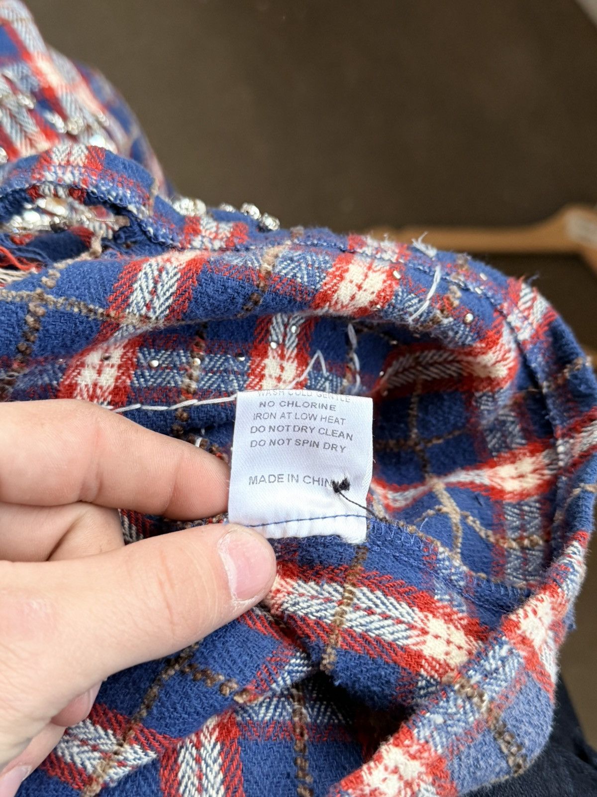 Vale Vale Plaid Spider Web Studded Flannel Size US XL / EU 56 / 4 - 5 Thumbnail