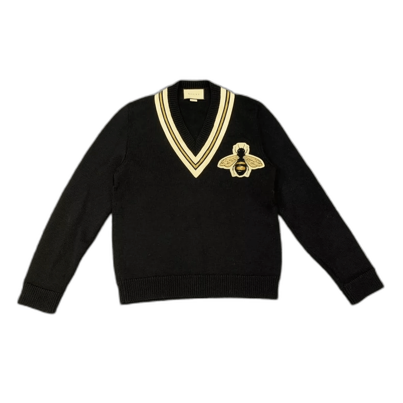 Gucci Gucci Bee V-Neck Sweater Size S-yf Size US S / EU 44-46 / 1 - 1 Thumbnail