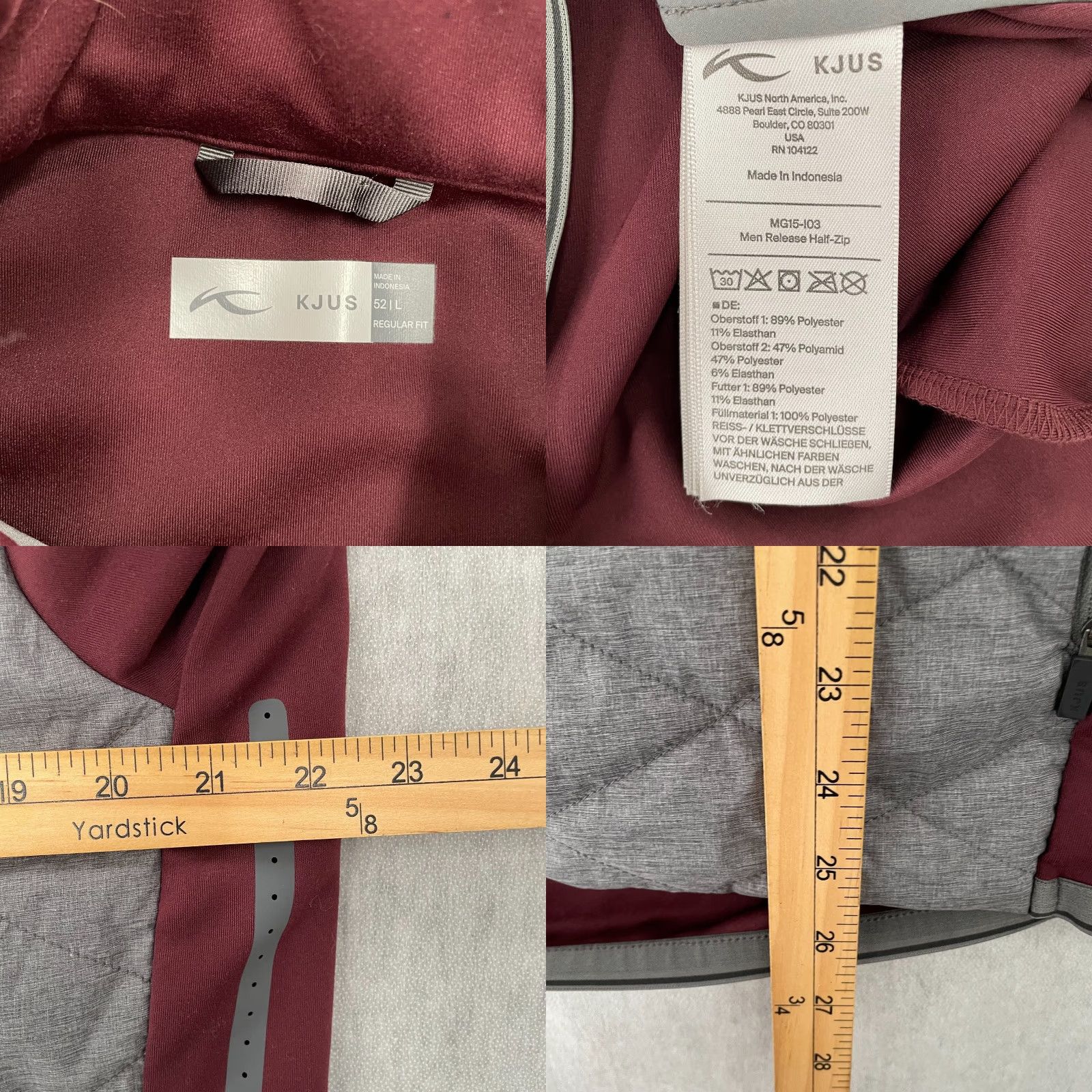 KJUS Kjus Jacket Adult Large Gray Red Release Half Zip Quilted Jersey Shell Mens L Size US L / EU 52-54 / 3 - 8 Thumbnail