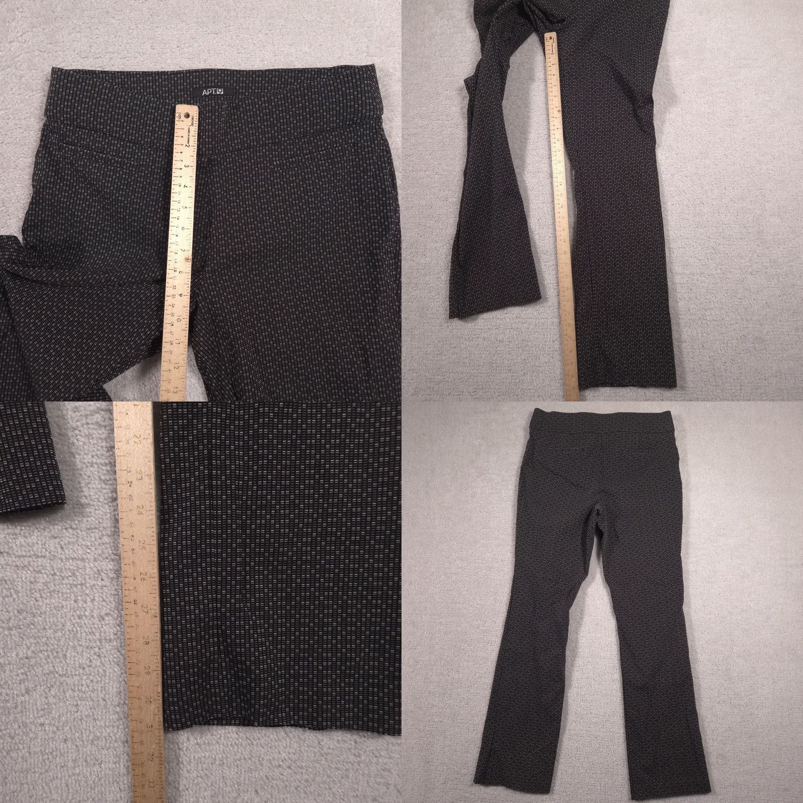 Apt. 9 APT 9 Dress Pants Womens 14 Black Geometric Ponte Pull On Straight Leg Stretch Size 36" / US 14 / IT 50 - 8 Thumbnail