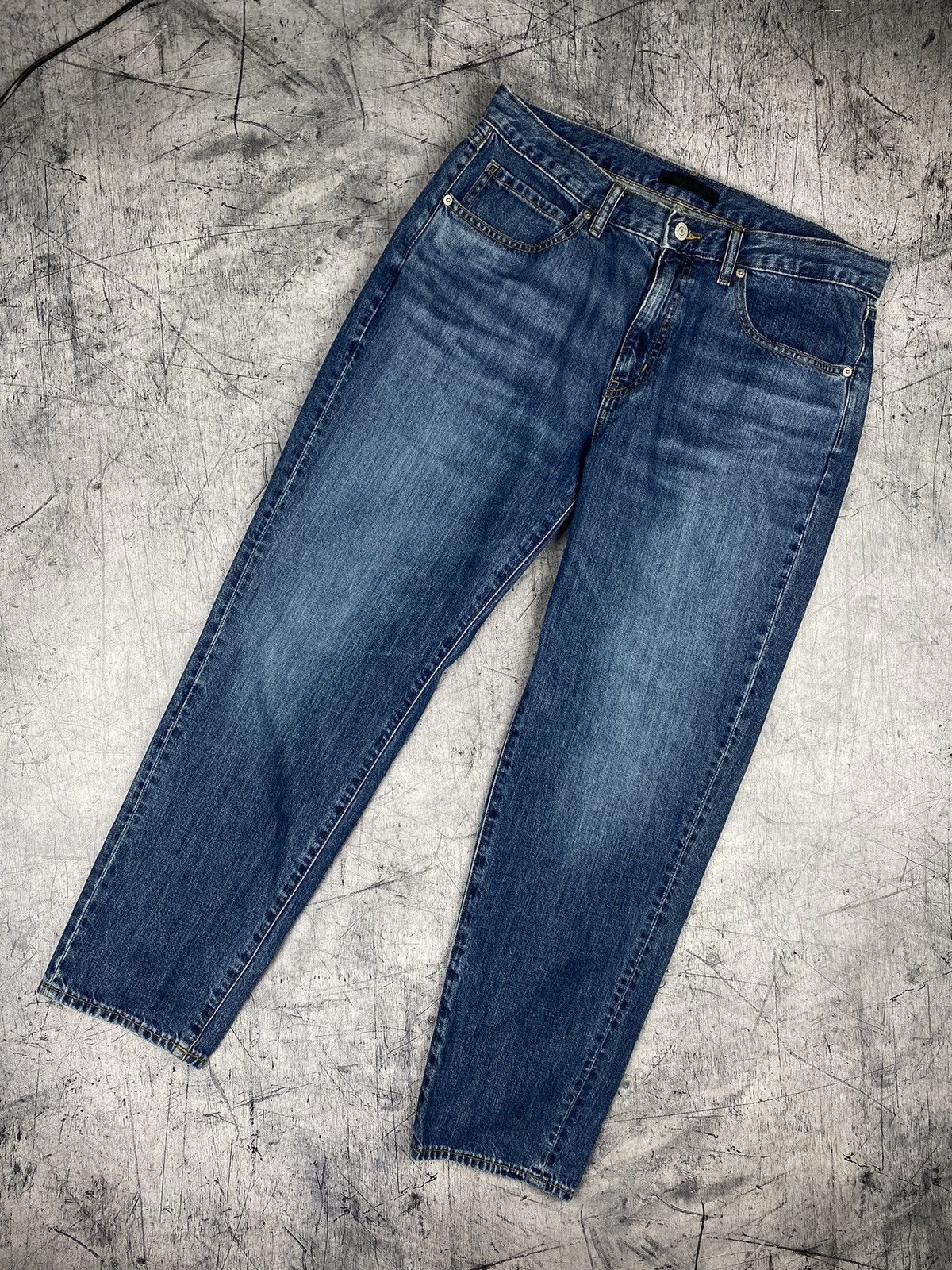 Christophe Lemaire × Japanese Brand × Uniqlo Uniqlo Dark Blue Indigo Jeans Denim Pants Size US 33 - 6 Thumbnail