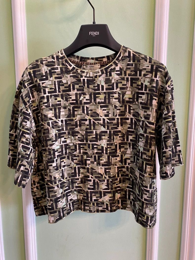 Fendi Fendi Double F Logo Short Sleeve T-Shirt-yf Size US M / EU 48-50 / 2 - 1 Thumbnail