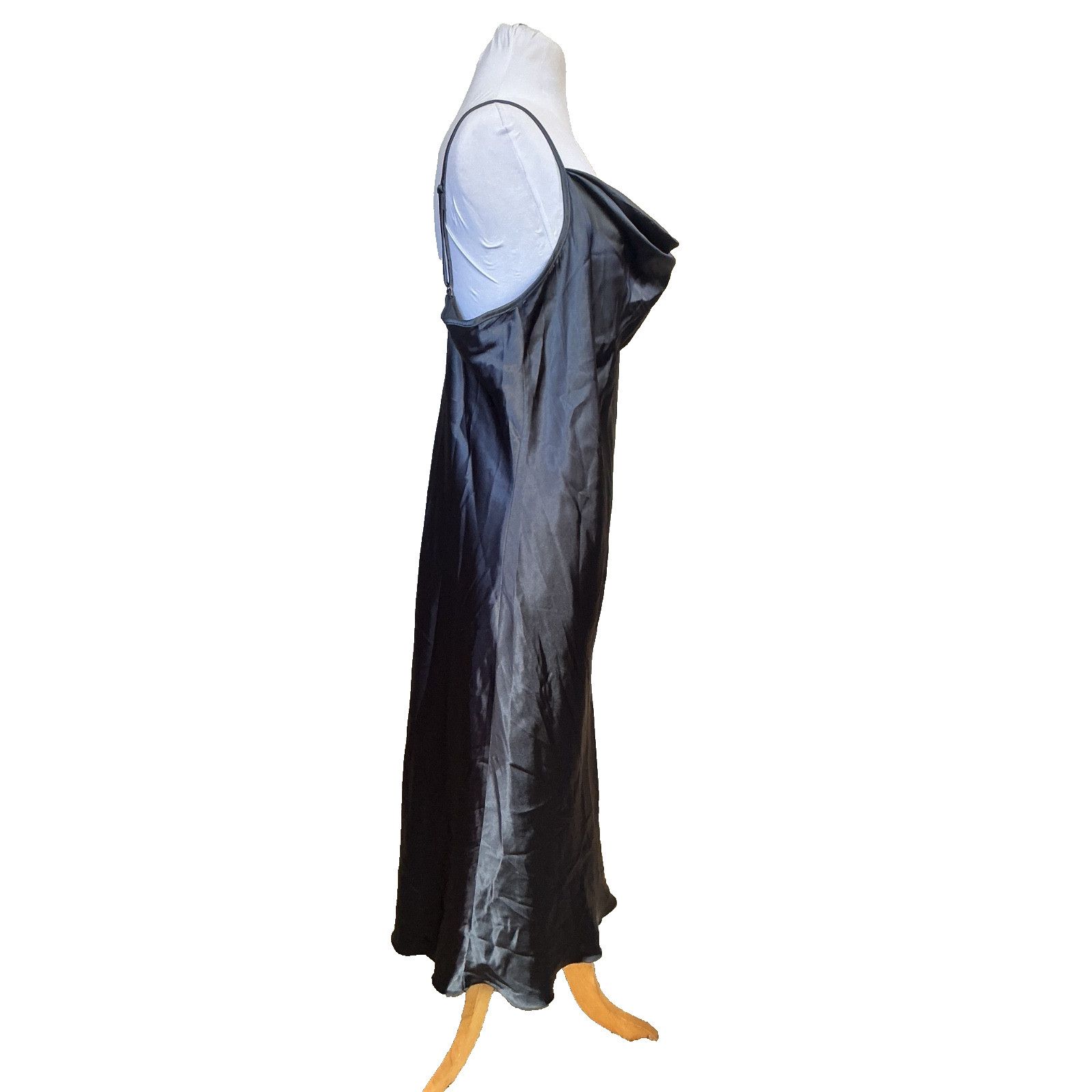 Bebe BEBE SILKY GRAY SATIN COWL NECK SLIP MAXI DRESS GOWN - SZ XL Size XL / US 12-14 / IT 48-50 - 4 Thumbnail