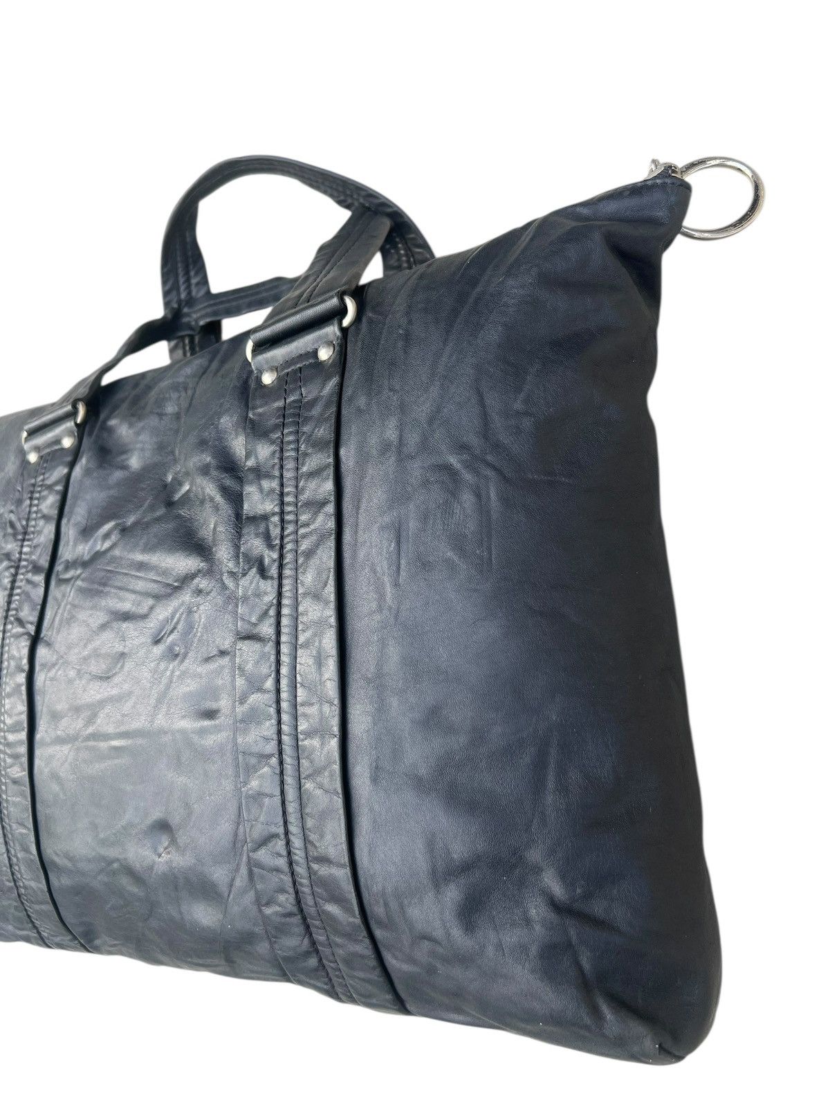 Leather Vintage 90s Martine Sitbon Distressed Patina Leather Bag Size ONE SIZE - 8 Thumbnail